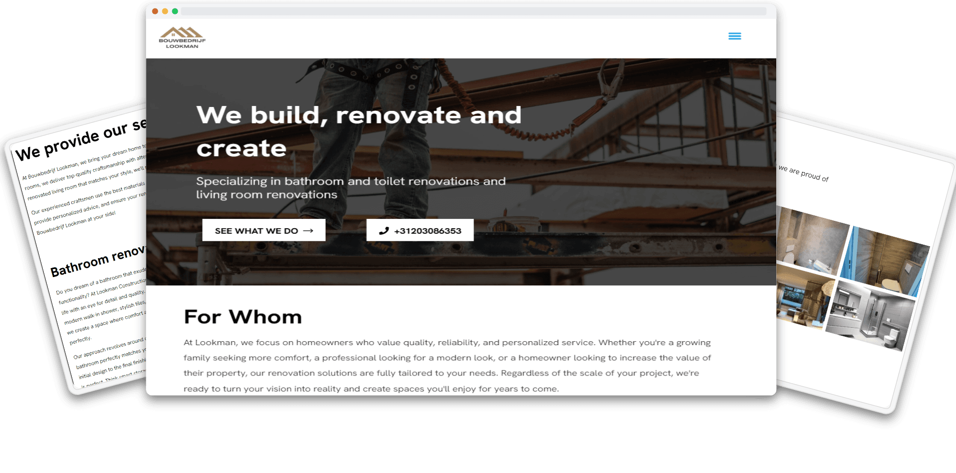 Bouwbedrijf Lookman – Landing Page Redesign & Bug Fixes