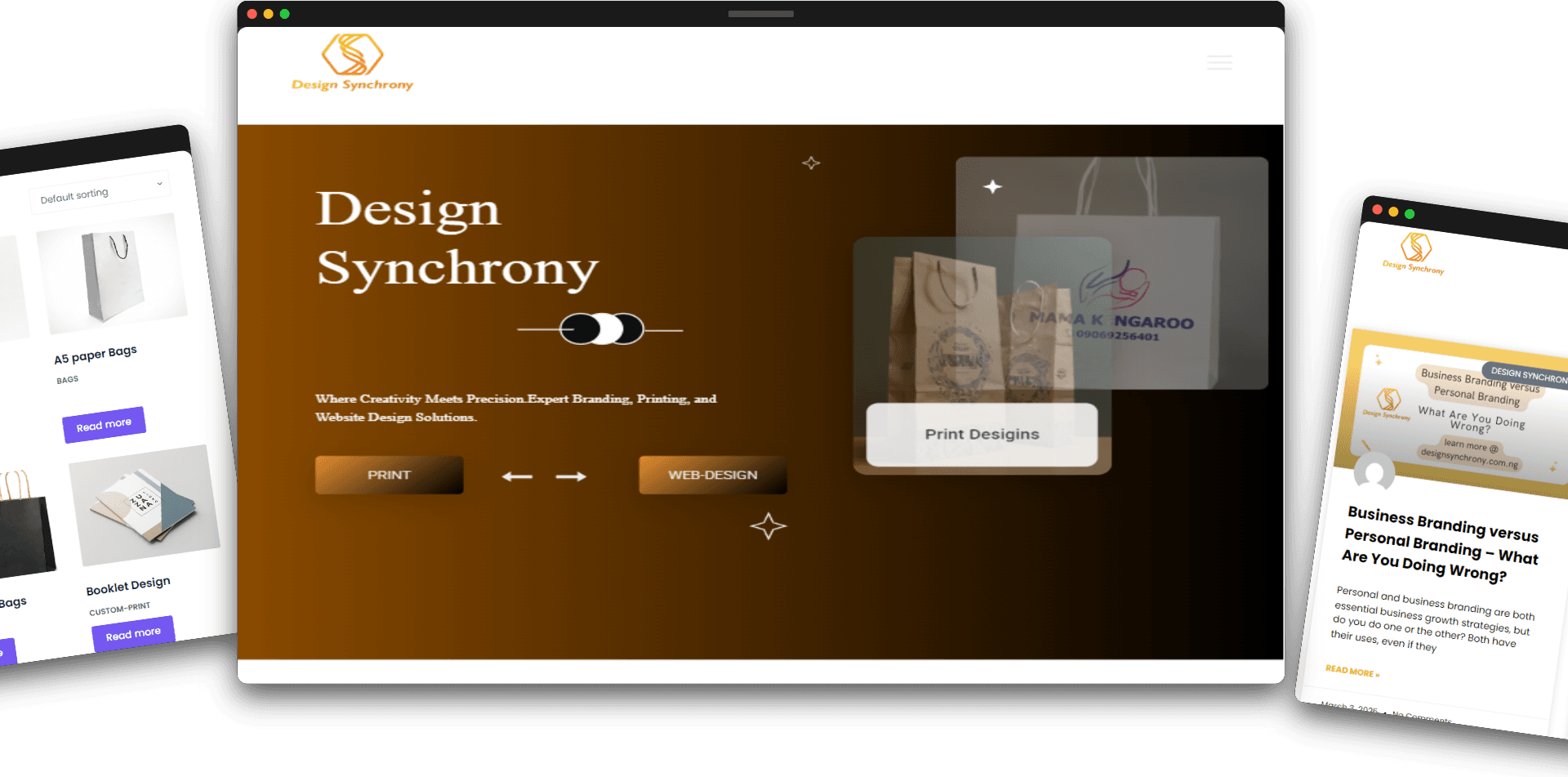Design Synchrony – Printing & Web Services Website